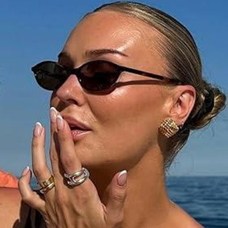 Sunglasses Cat Eye - Модные овальные простые солнцезащитные очки в
