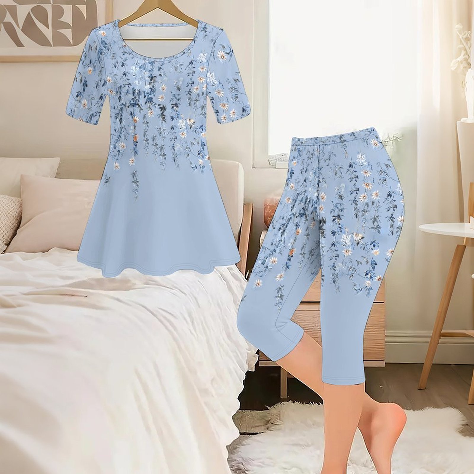 Romper Floral Print - Комплект из 2 предметов: винтажный принт,