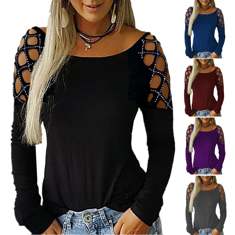 Blouse Off Shoulder - Женская футболка с открытыми плечами, длинным