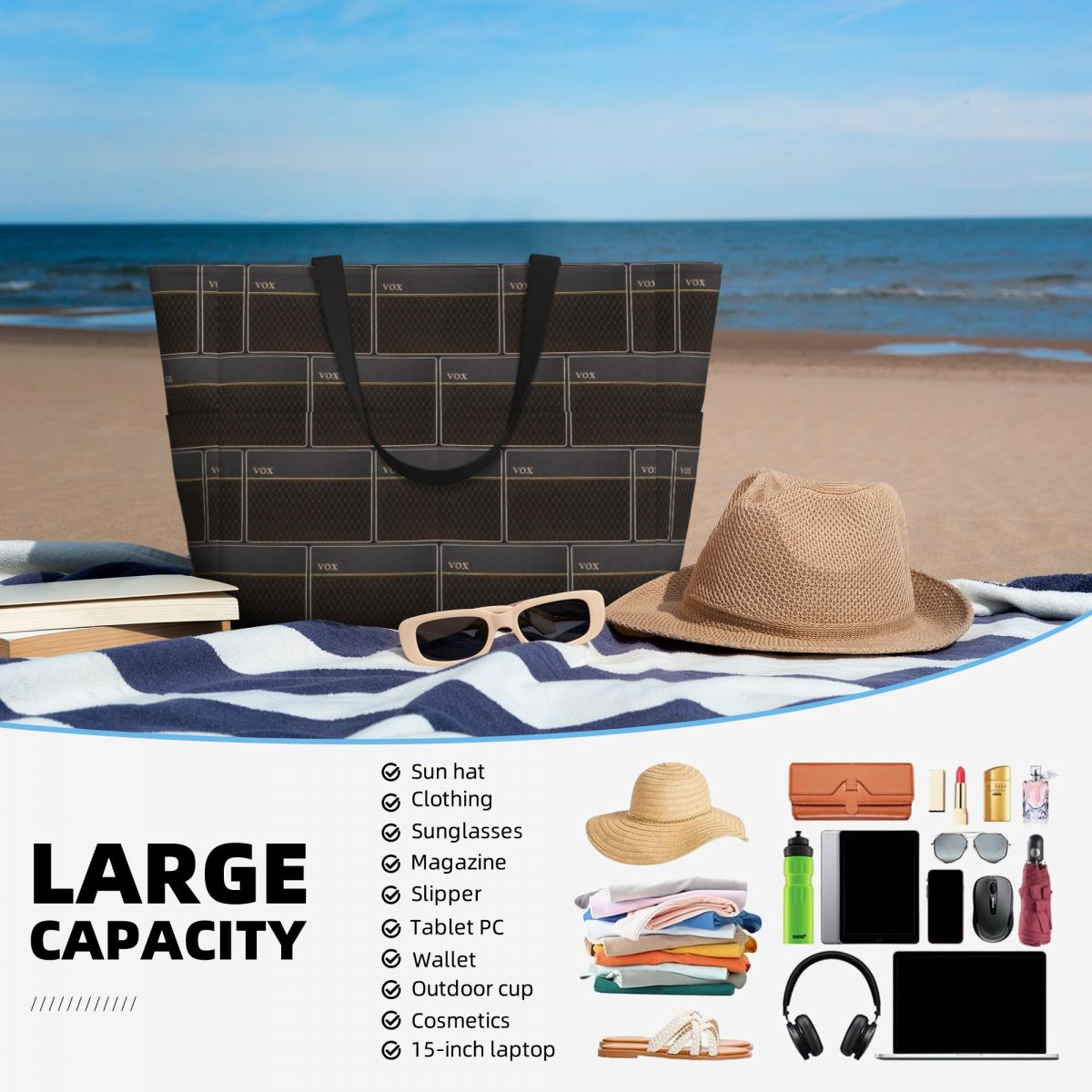 Сумка-тоут Vox AC30 Amplifier  – обзор и цена Tote Bag Beach
