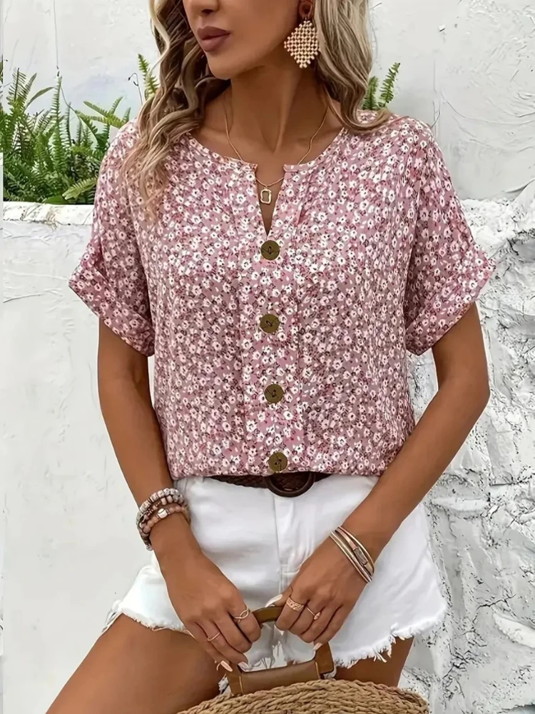 Женские рубашки больших размер – обзор и цена Romper Floral Print