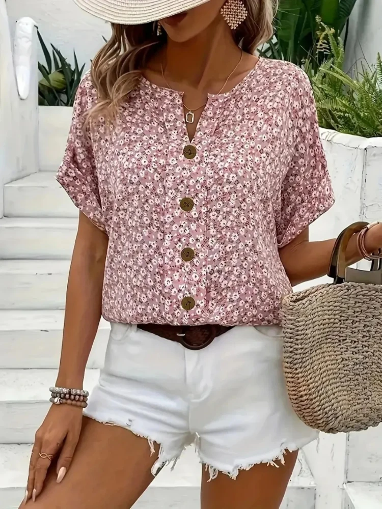 Женские рубашки больших размер – обзор и цена Romper Floral Print